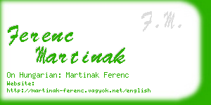 ferenc martinak business card